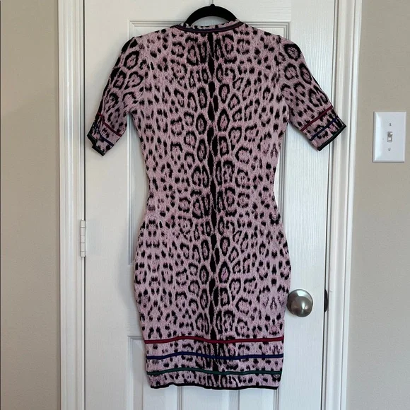 NWT Roberto Cavalli Leopard Cherry Blossom Bodycon Dress - Picture 5 of 13